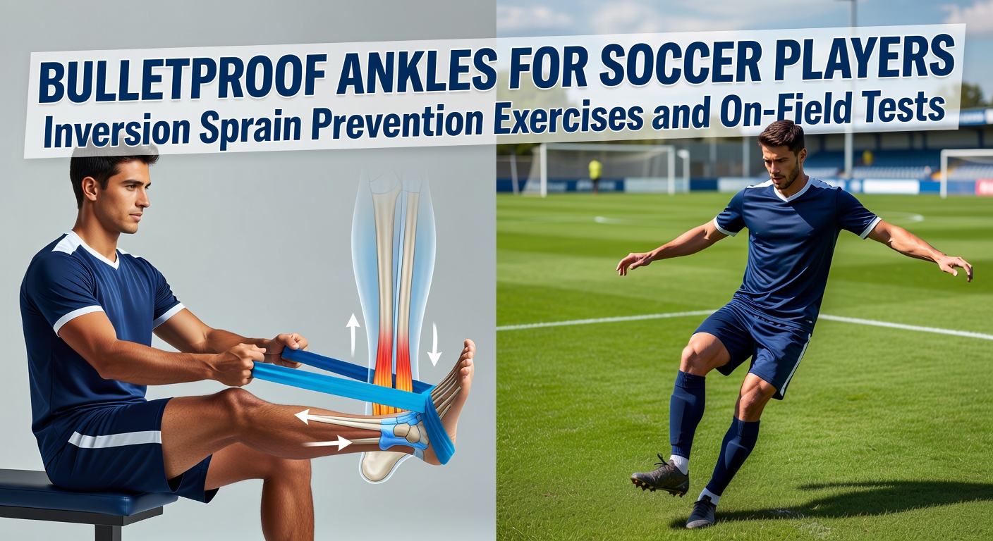 Soccer player performing ankle stability exercise on unstable surface during training session