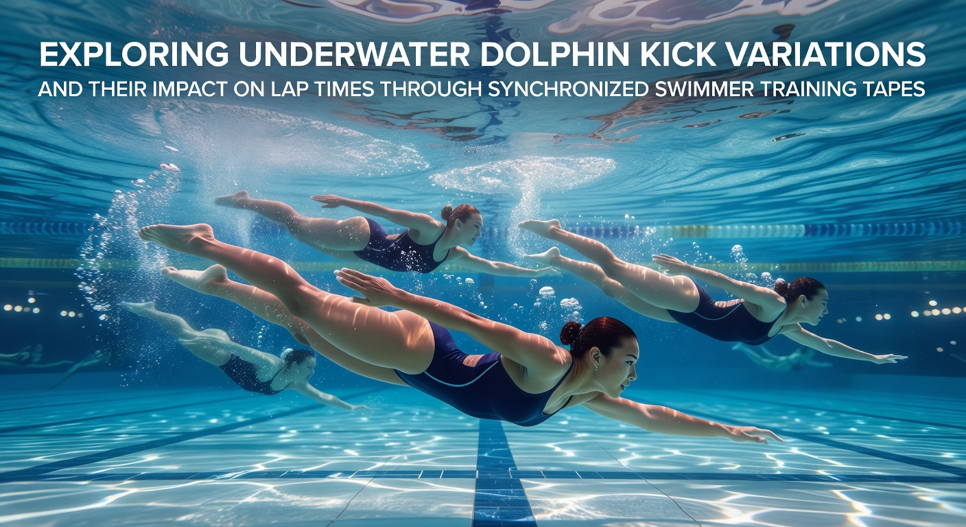 Synchronized swimmers performing underwater dolphin kicks during training session