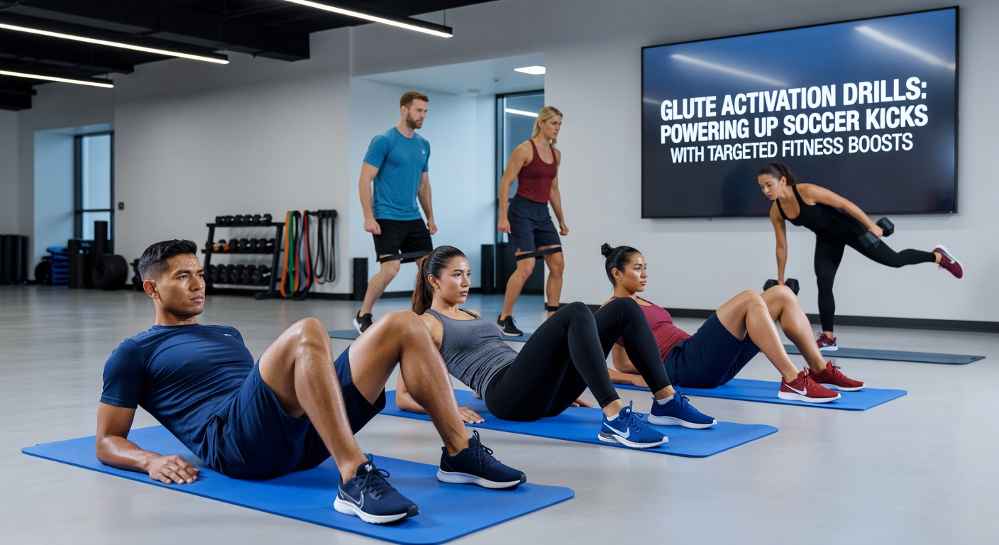 Close-up of an athlete performing banded monster walks, emphasizing glute medius engagement for lateral stability in soccer movements