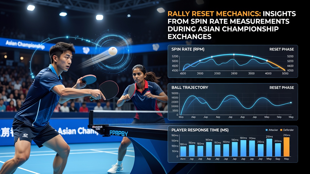 High-speed camera setup capturing table tennis spin rates during Asian Championship rallies