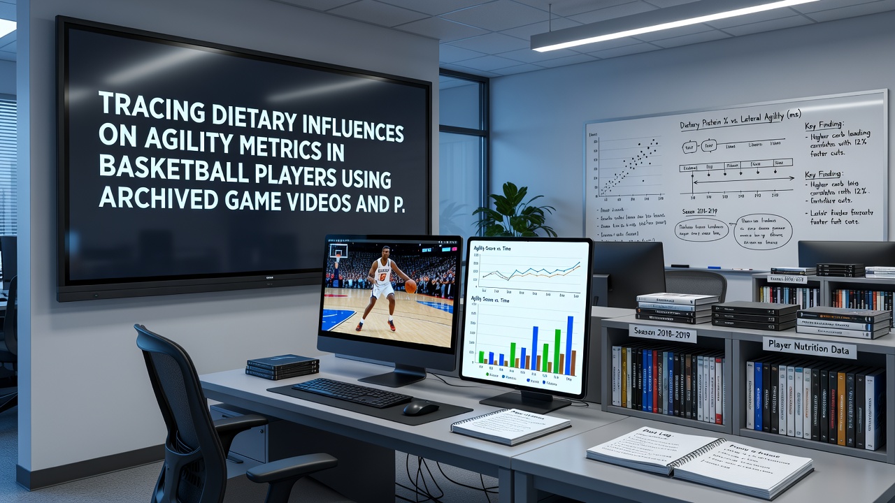Split-screen comparison of basketball player movements from archived games highlighting changes in agility metrics